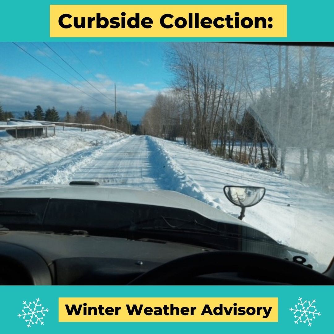 Curbside truck on a snowy road