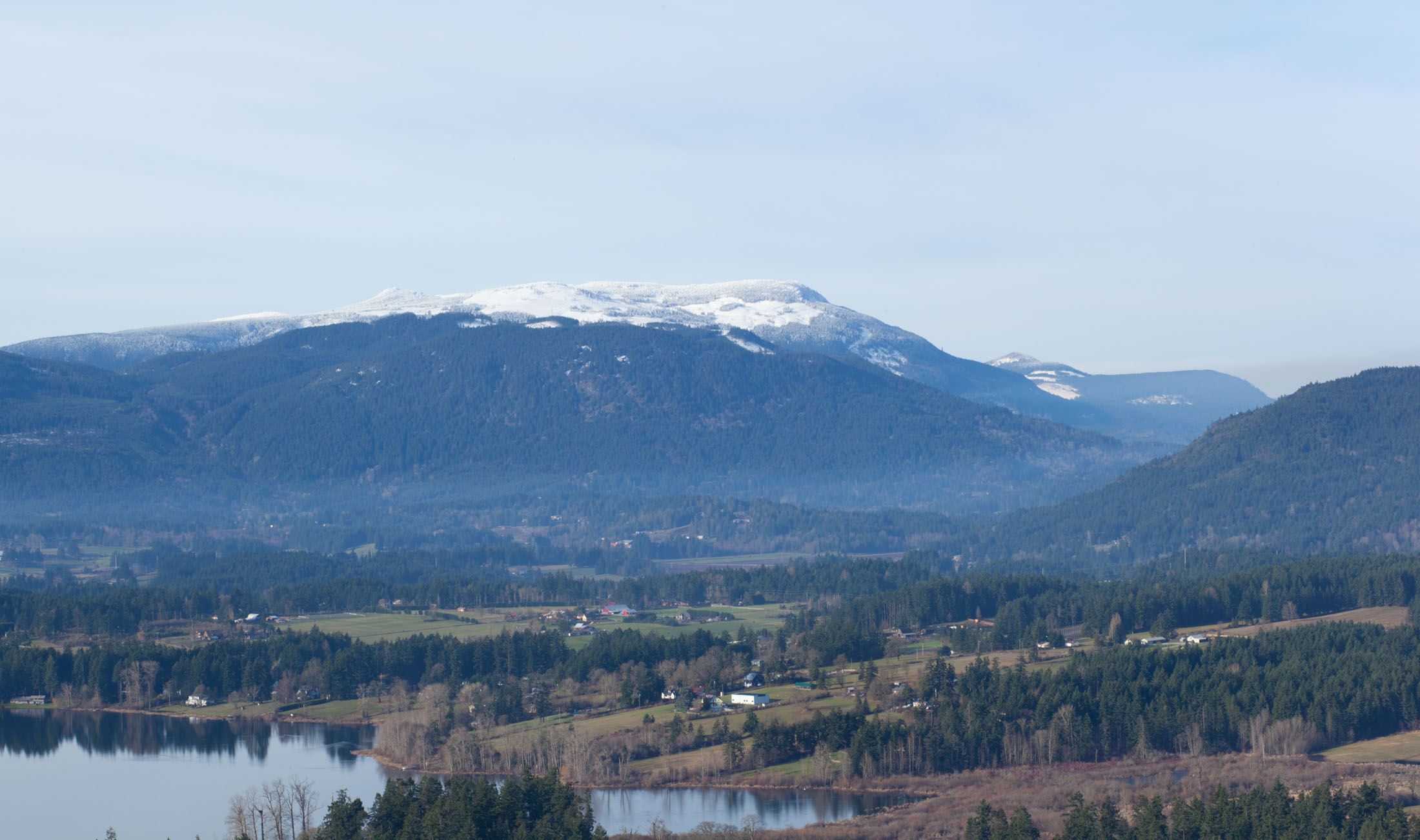 View of the valley from the top of a mountain.