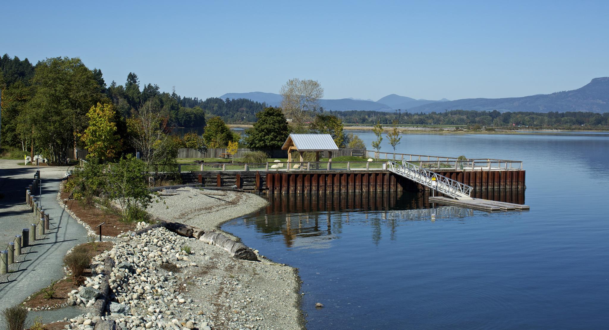 Relax in one of many waterfront green spaces.