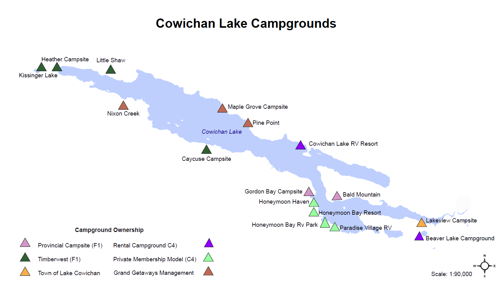 Campgrounds Cowichan lake