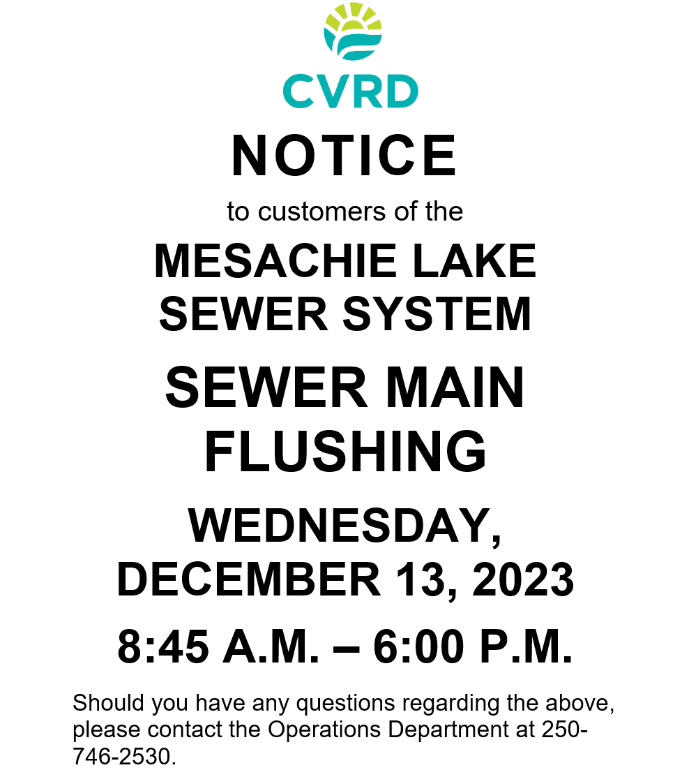 Sewer Main Flushing - Mesachie Lake Sewer System 2023-12-13